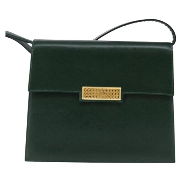 Christian Dior Shoulder Bag Leather Green Gold Auth BA6365 - Picture 14 of 16